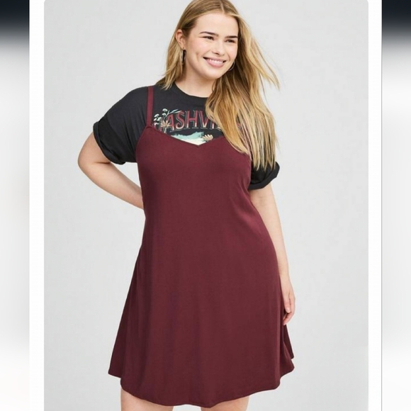 NWT Torrid 2 Sassafras Mini Stretch Challis Slip Dress 2X 18 20 - Picture 4 of 7